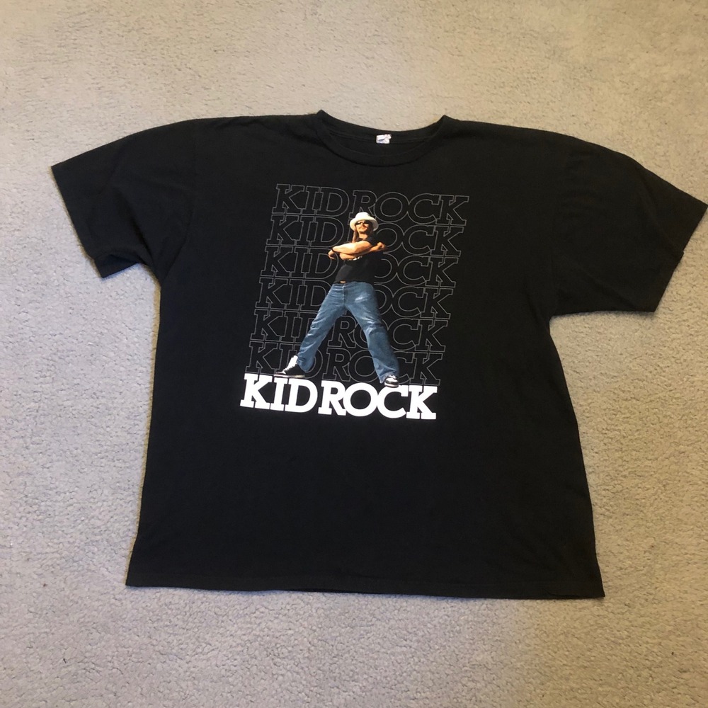 2013 Kid Rock Rebel Soul US Tour Shirt Mens 2XL Black 100% Cotton‎ Band Tee